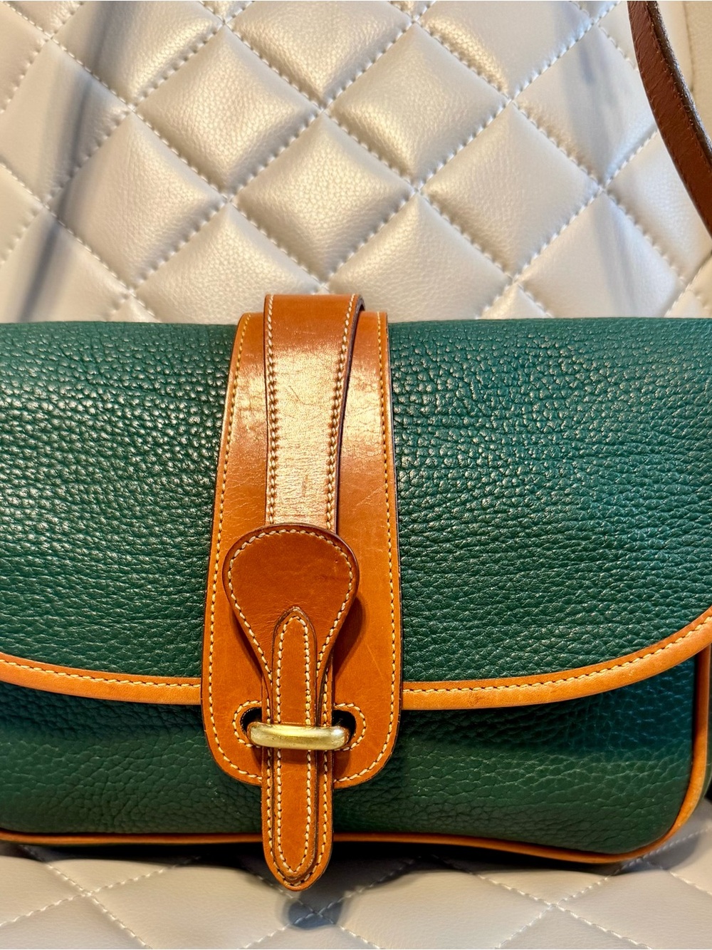 Dooney & Bourke Green Equestrian Style Green Leather Crossbody